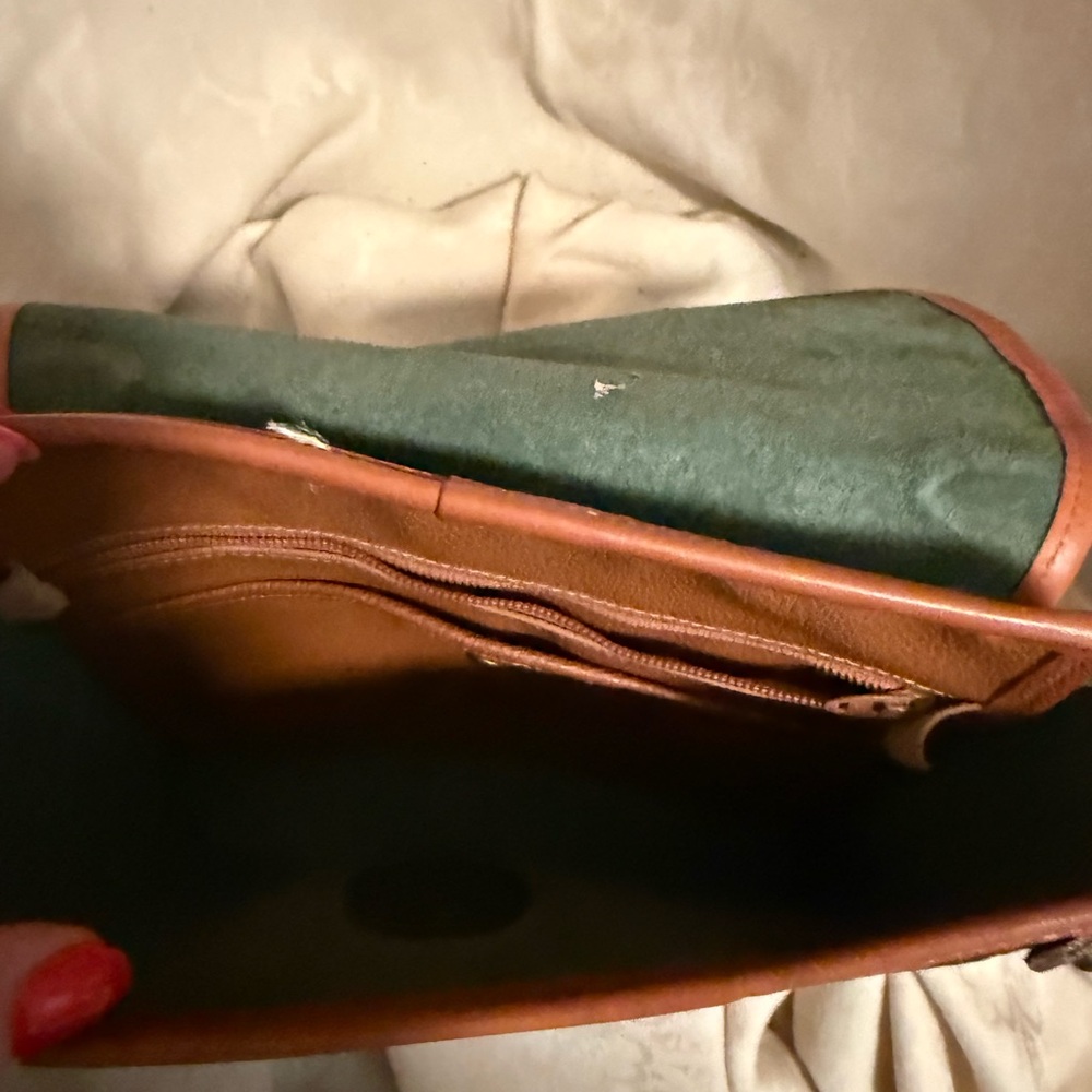 Dooney & Bourke Green and Brown Crossbody Bag with Flap Closure - Picture 9 of 10
